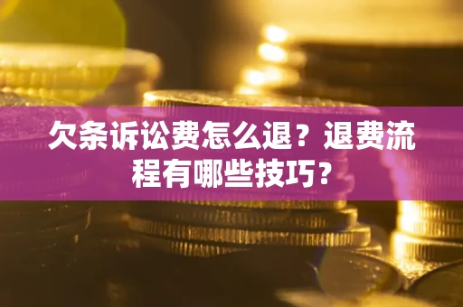 北京欠条诉讼费怎么退？退费流程有哪些技巧？