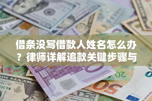 北京借条没写借款人姓名怎么办？律师详解追款关键步骤与证据链构建